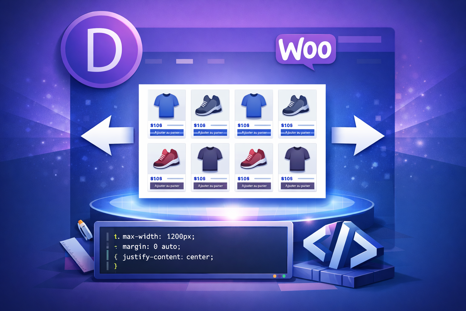 Centrage d’une grille WooCommerce dans Divi centrer une grille WooCommerce dans Divi avec du CSS