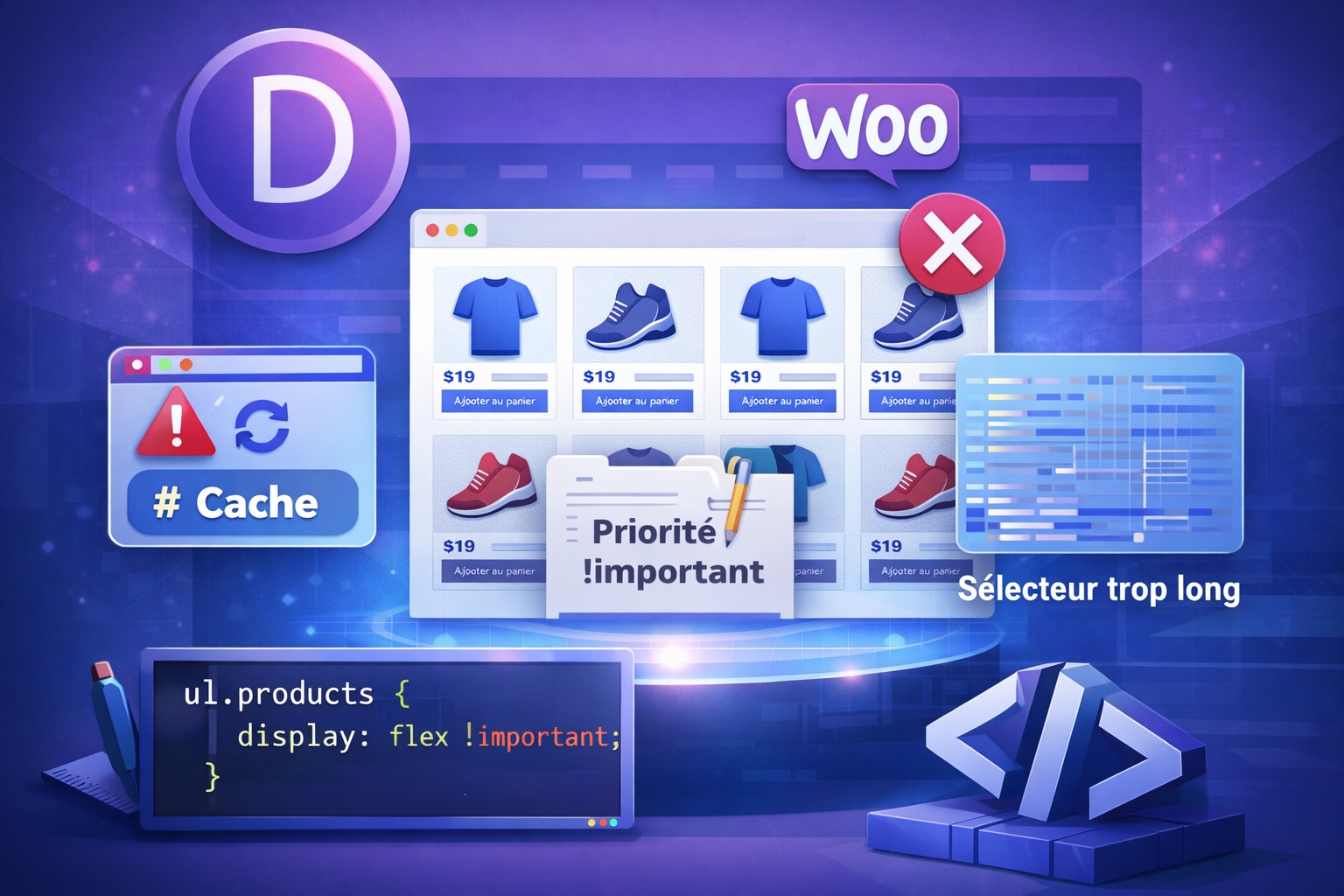 CSS non appliqué sur une boutique Divi WooCommerce css Divi non appliqué sur WooCommerce et solutions